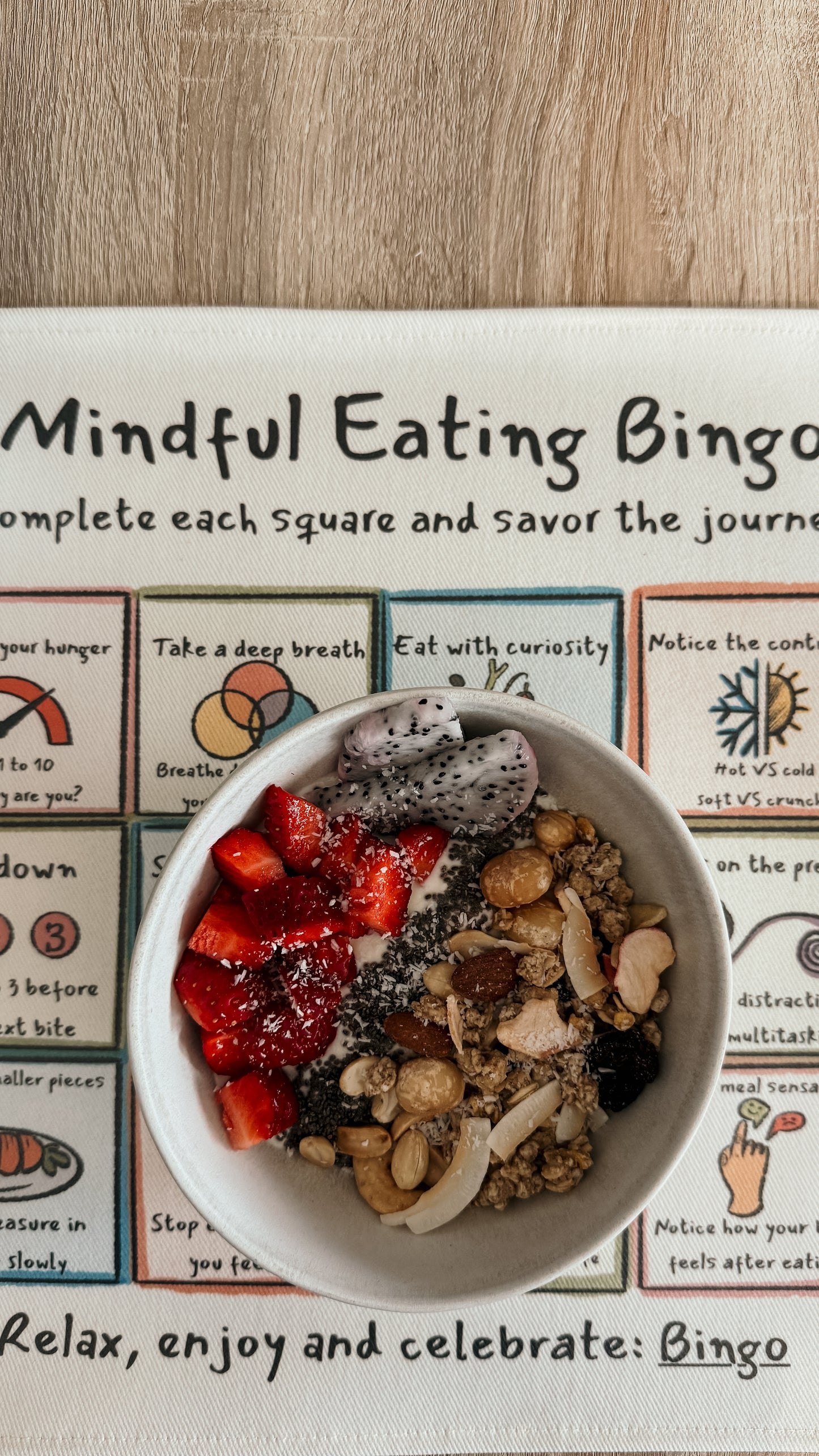 Individuais de mesa Alimentação Consciente Bingo