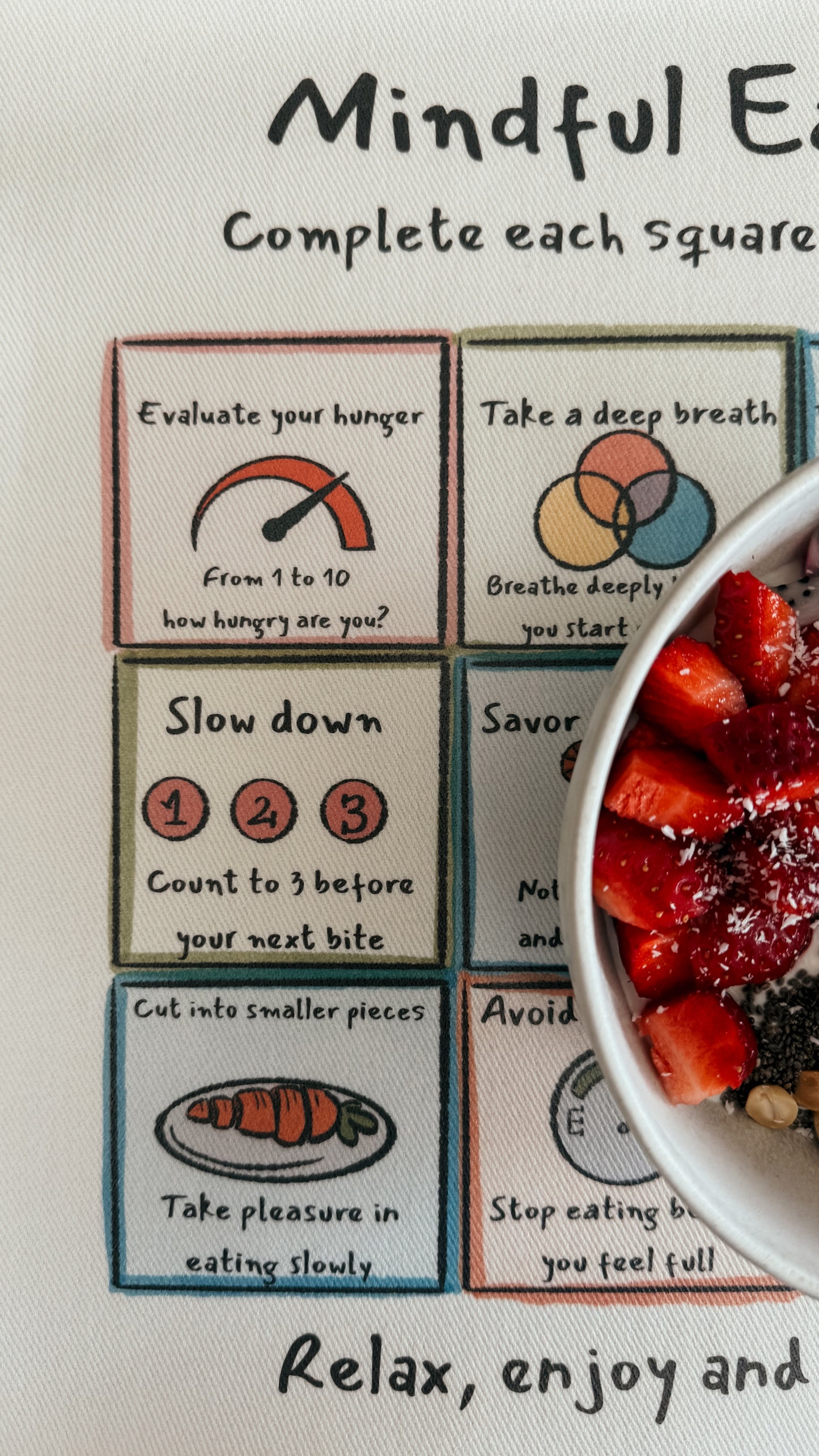 Individuais de mesa Alimentação Consciente Bingo