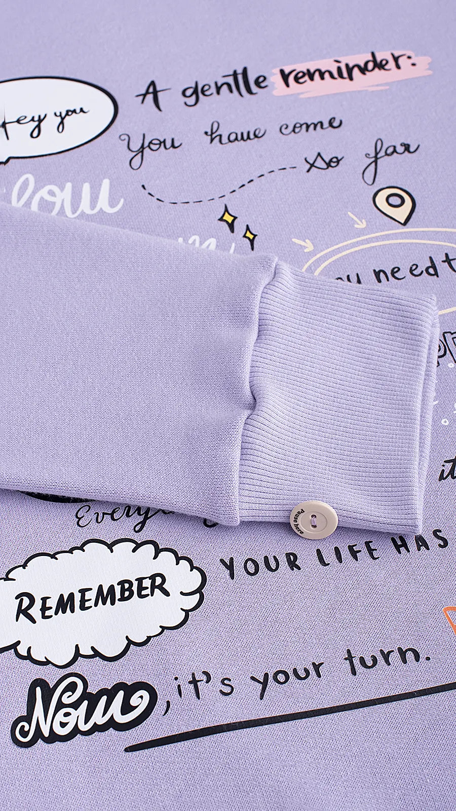 Unisex organic cotton lavender sweatshirt - Reminder