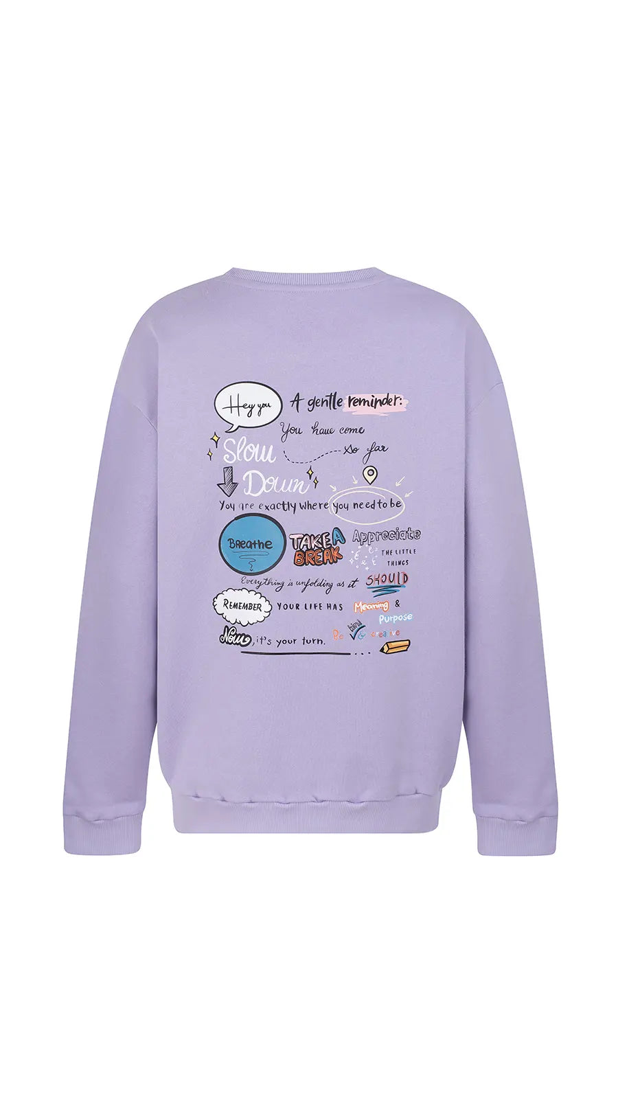 Unisex organic cotton lavender sweatshirt - Reminder