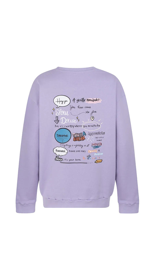 Unisex organic cotton lavender sweatshirt - Reminder