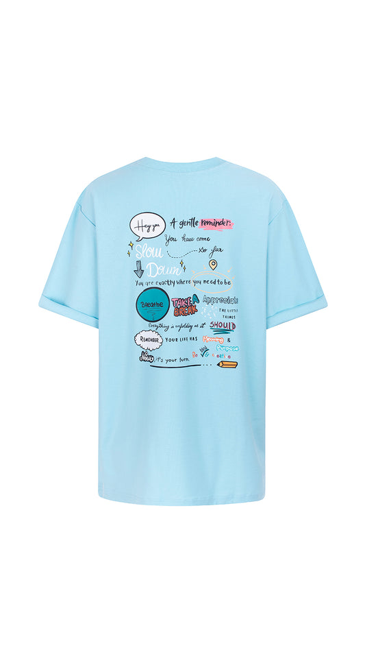 T-shirt Algodão Orgânico Unisexo Azul - Reminder