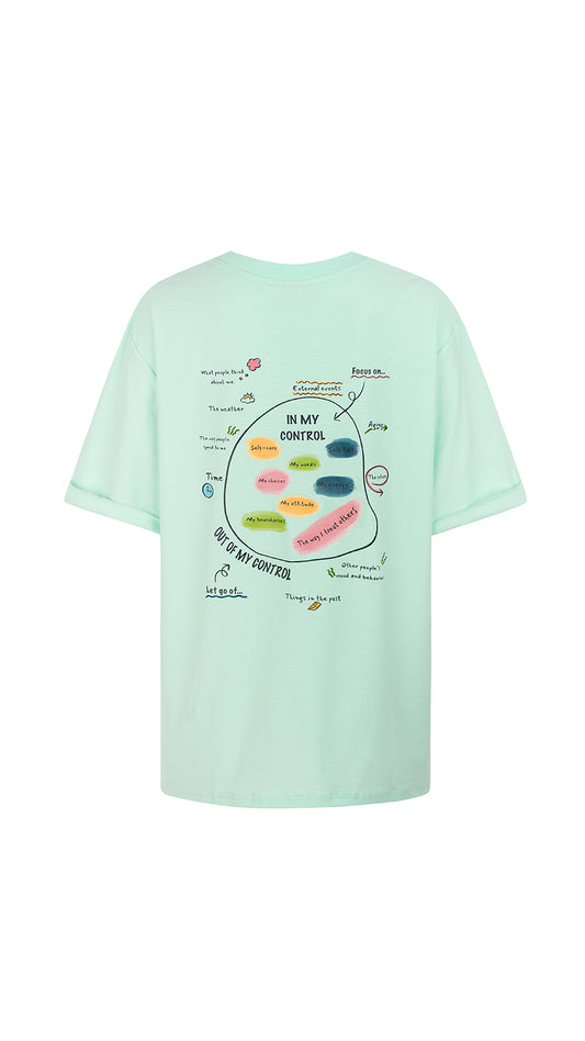 T-shirt Algodão Orgânico Unisexo Menta - In my control