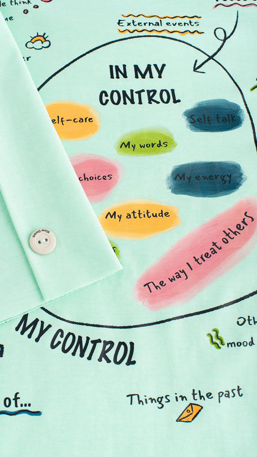 T-shirt Algodão Orgânico Unisexo Menta - In my control