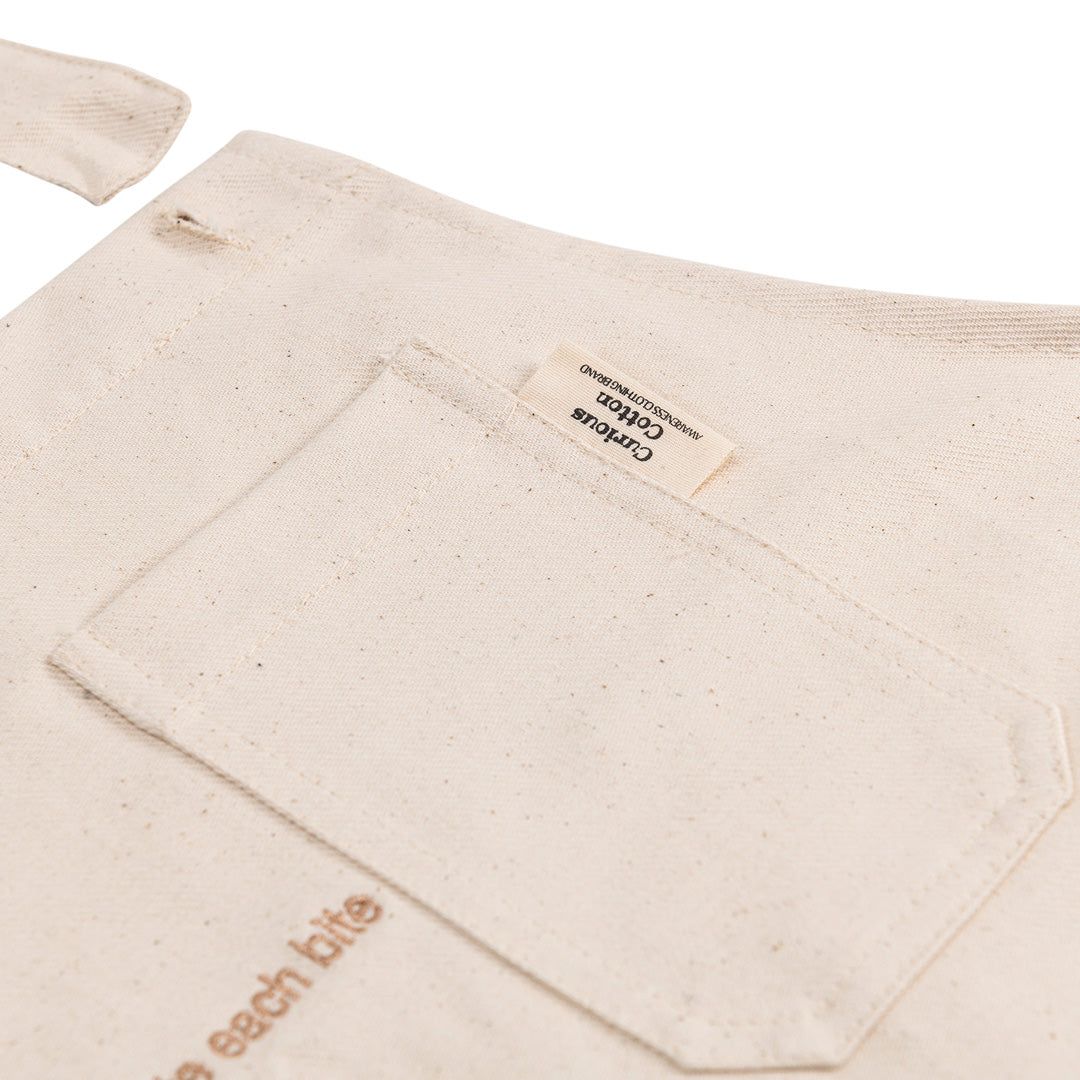 Natural raw organic cotton apron