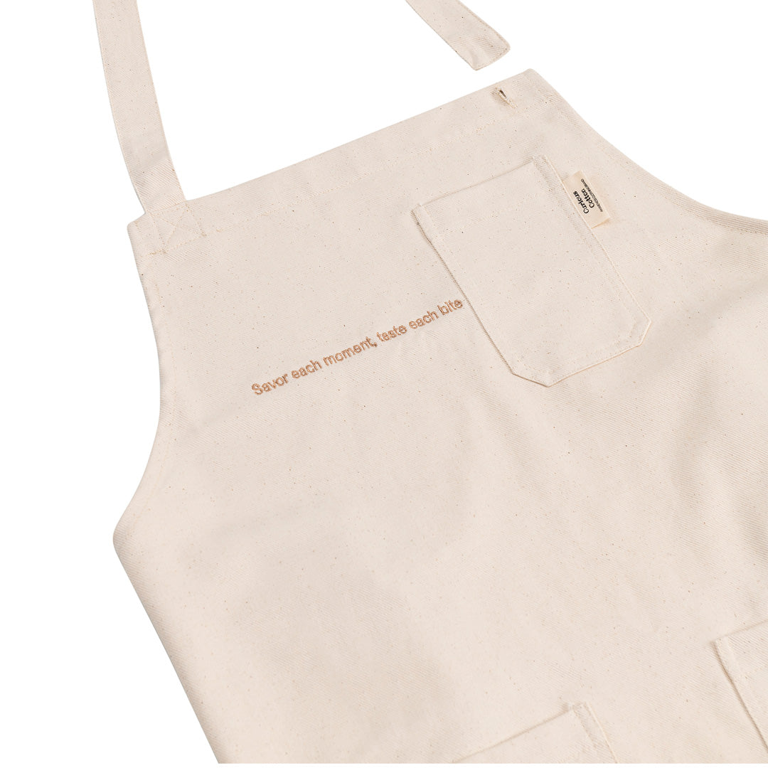 Natural raw organic cotton apron